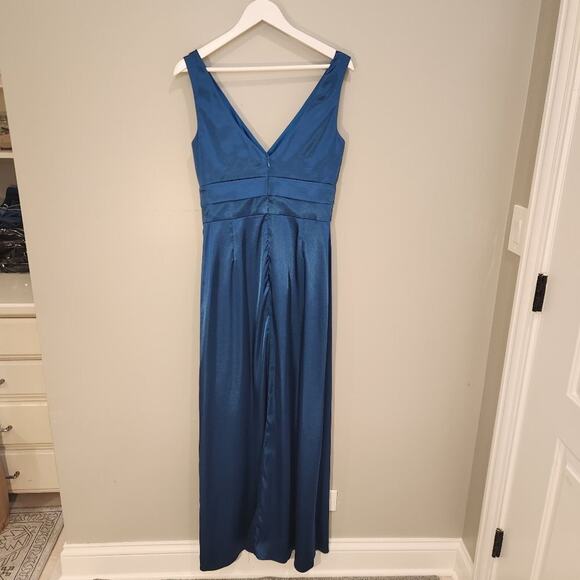 Gigi's Closette Glenview Teal Formal Boutique Evening Statement Gown - Size 10 - Picture 2 of 11